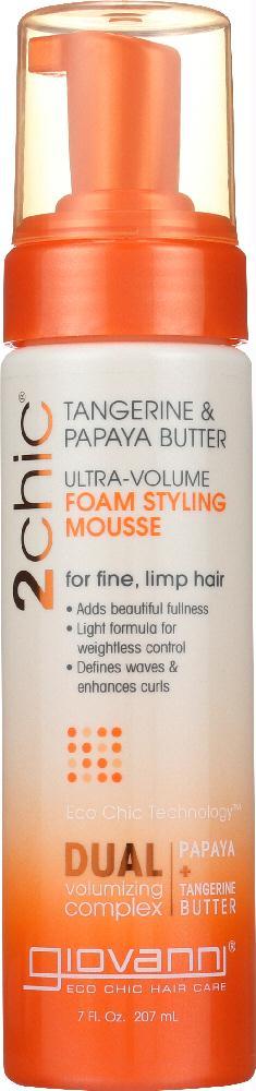 Giovanni Cosmetics: Ultra Volume Tangerine And Papaya Butter Foam Styling Mousse, 7 Oz