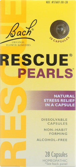 Bach Original: Flower Remedies Rescue Pearls Natural Stress Relief In A Capsule, 28 Capsules