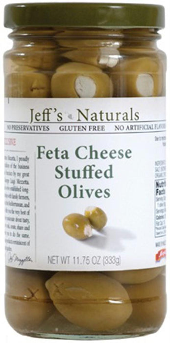 Jeff's Naturals: Stuffed Olives Feta Cheese, 11.75 Oz