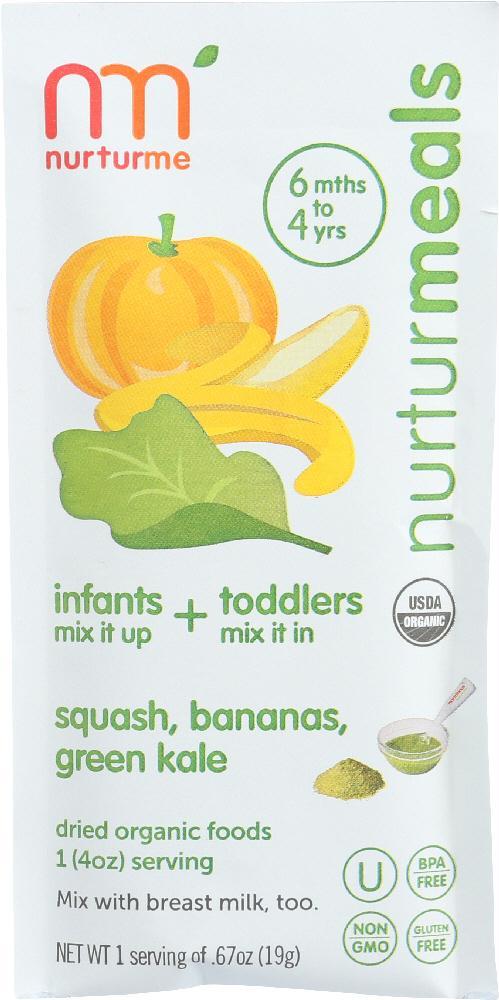 Nurturme: Squash, Bananas, Green Kale Organic Dried Baby Food 6+ Months, 0.67 Oz