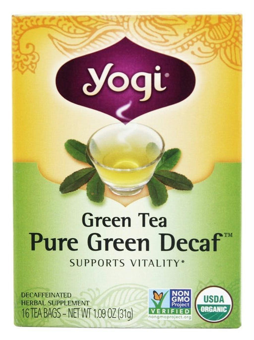 Yogi Teas: Organic Green Tea Pure Green Decaf, 16 Tea Bags