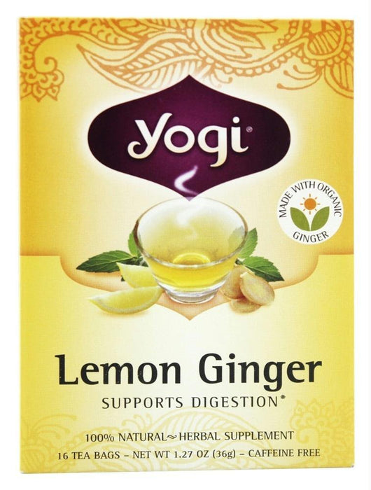 Yogi Tea: Lemon Ginger Organic Tea Caffeine Free, 16 Tea Bags