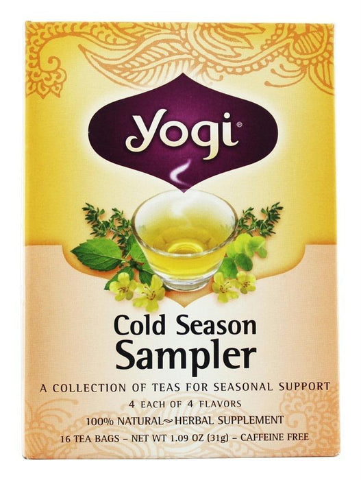 Yogi Teas: Cold Season Tea Sampler Caffeine Free, 16 Tea Bags