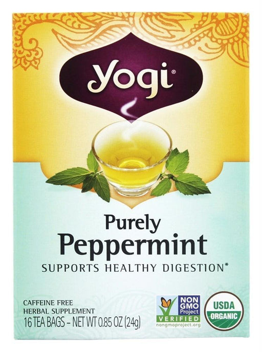 Yogi Teas: Organic Herbal Tea Caffeine Free Purely Peppermint, 16 Tea Bags