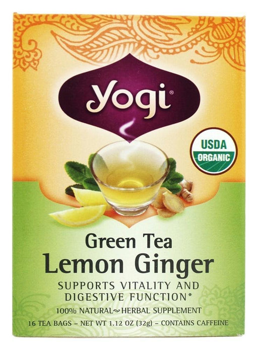 Yogi Teas: Green Tea Supplement Lemon Ginger, 16 Tea Bags