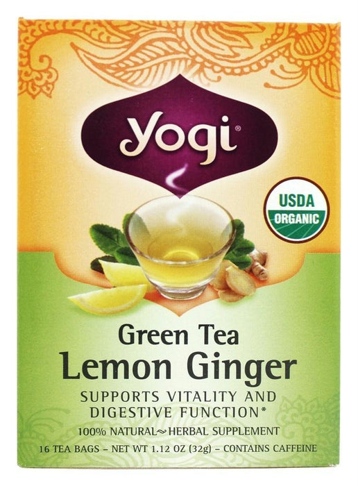 Yogi Teas: Green Tea Supplement Lemon Ginger, 16 Tea Bags