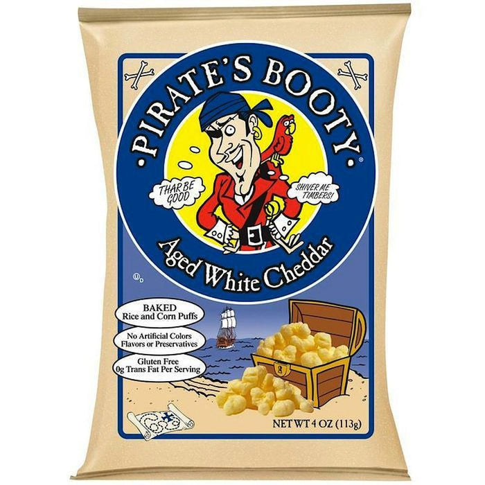 Pirate's Booty: Baked Rice And Corn Puffs Aged White Cheddar, 4 Oz