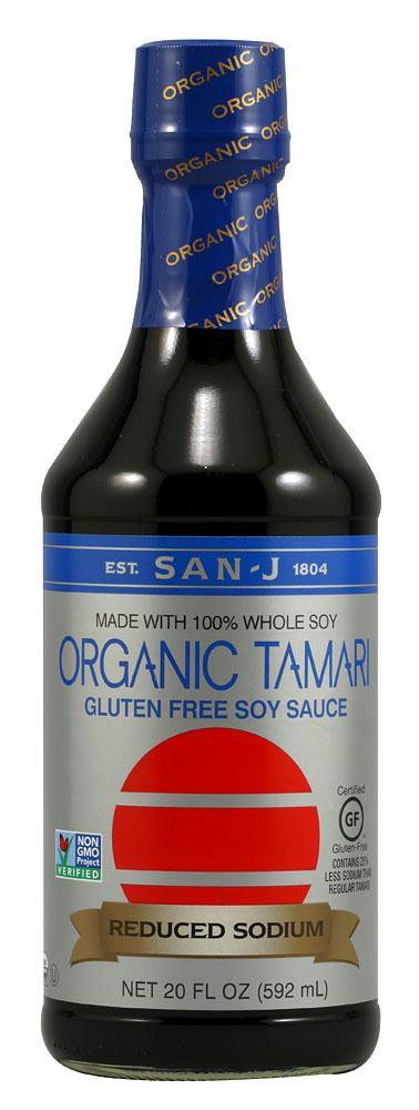 San-j: Organic Reduced Sodium Gluten Free Tamari Soy Sauce, 10 Oz