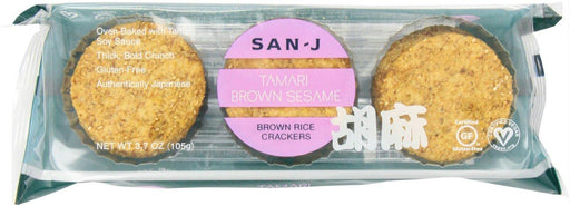 San-j: Sesame Brown Rice Crackers, 3.7 Oz