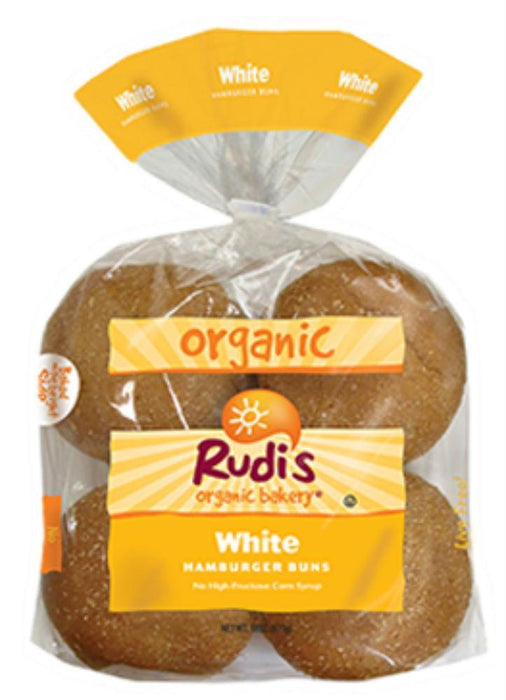 Rudis: Organic Bakery Organic White Hamburger Buns, 18 Oz