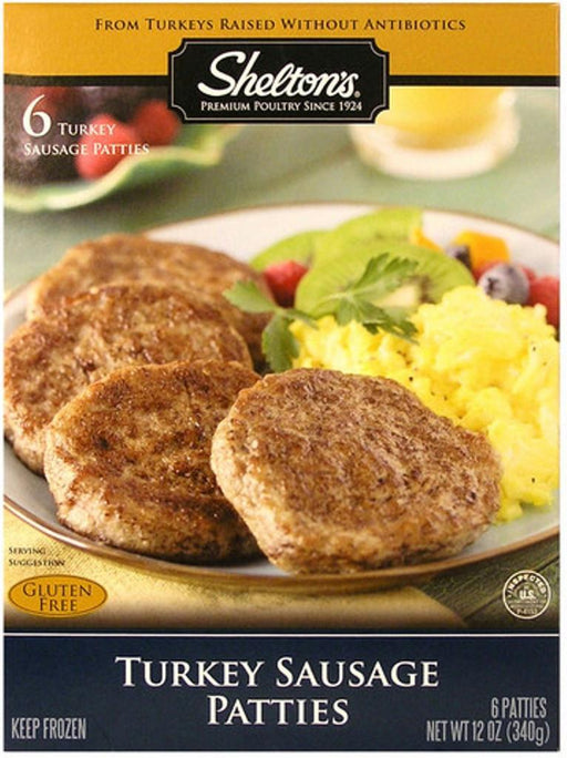 Shelton's Poultry: Turkey Sausage Patty, 12 Oz