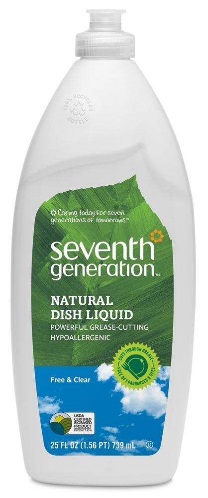 Seventh Generation: Natural Dish Liquid Free & Clear, 25 Oz