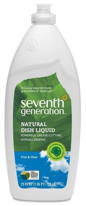 Seventh Generation: Natural Dish Liquid Free & Clear, 25 Oz