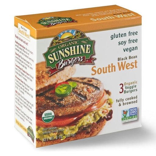 Sunshine Burger: Organic Black Bean Southwest Veggie Burger, 8 Oz