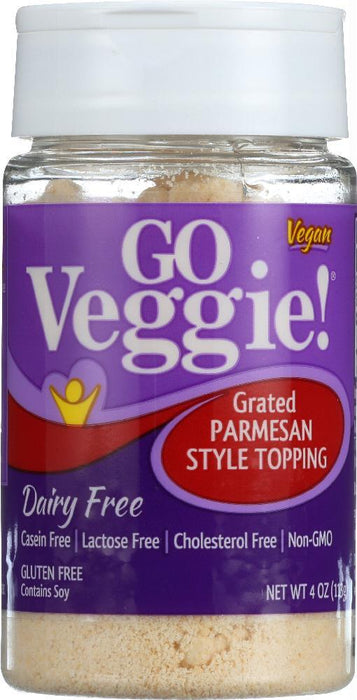 Go Veggie: Vegan Grated Parmesan Style Topping, 4 Oz