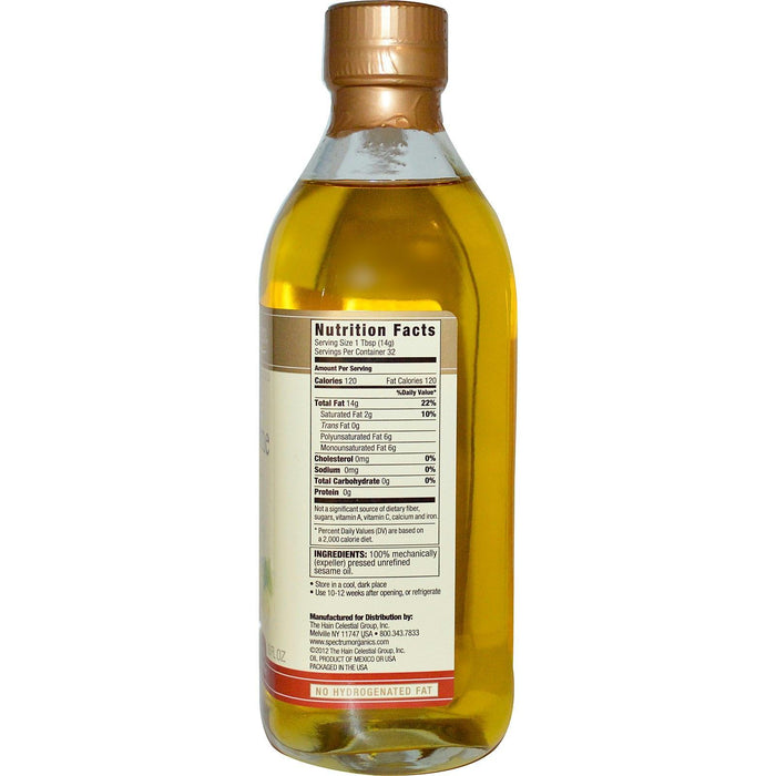 Spectrum Naturals: Sesame Oil Unrefined, 16 Oz