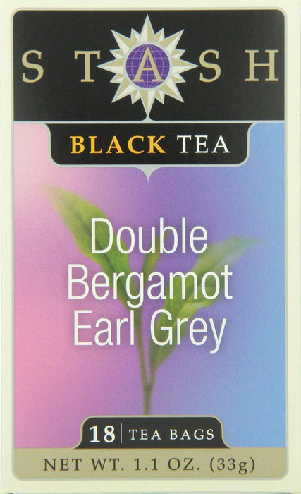 Stash Tea: Black Tea Double Bergamot Earl Grey 18 Tea Bags, 1.1 Oz