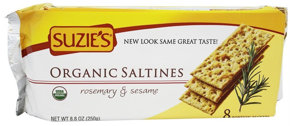 Suzies: Organic Saltines Rosemary & Sesame, 8.8 Oz