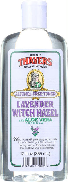 Thayers: Witch Hazel With Aloe Vera Formula Lavender Alcohol Free Toner, 12 Oz