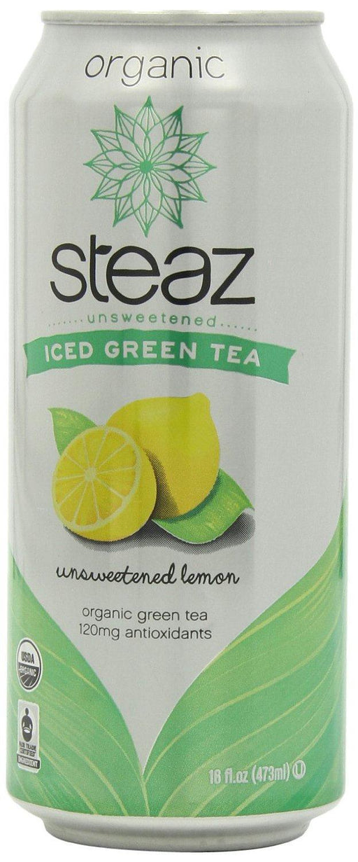 Steaz: Organic Iced Green Tea Unsweetened With Lemon, 16 Oz