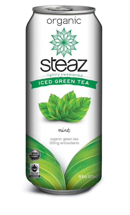 Steaz: Organic Iced Green Tea Mint Lightly Sweetened, 16 Oz