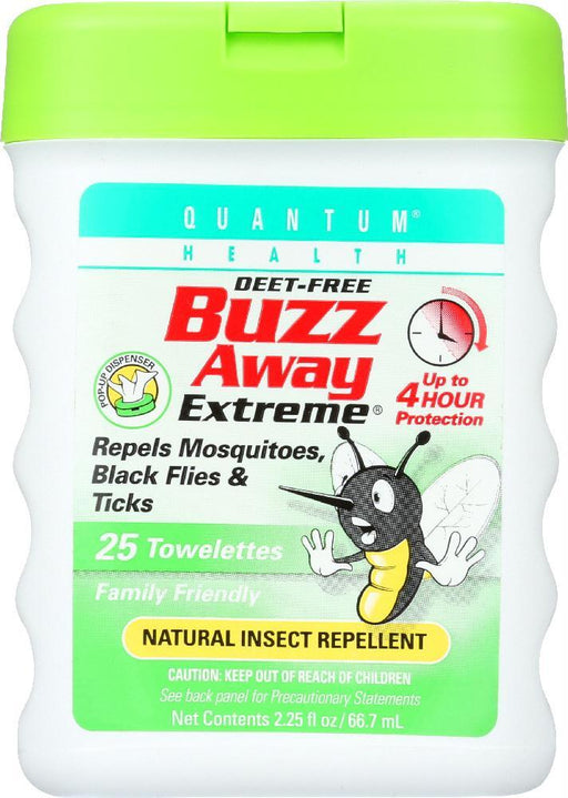 Quantum: Buzz Away Extreme Natural Insect Repellent, 25 Towelletes