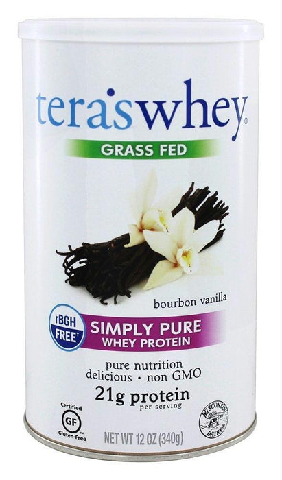 Tera's Whey: Grass Fed Rbgh Free Whey Protein Bourbon Vanilla, 12 Oz