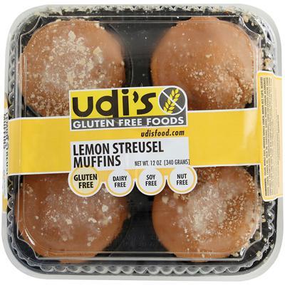 Udis: Gluten Free Lemon Streusel Muffins, 12 Oz