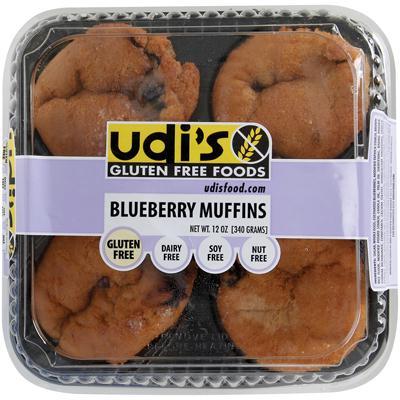 Udi's: Gluten Free Blueberry Muffin 4 Count, 12 Oz