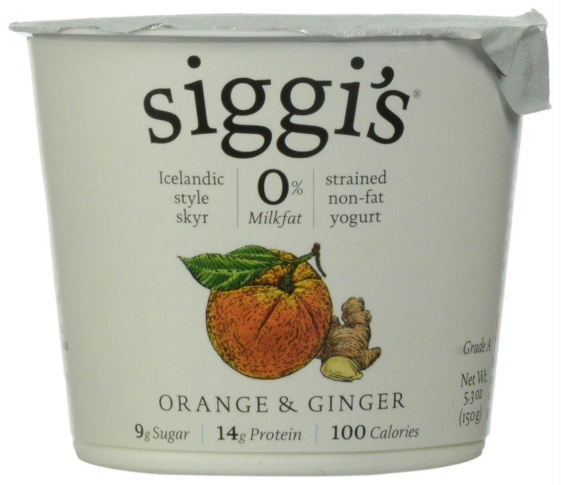 Siggi's: Strained Non‑fat Icelandic Style Skyr Orange And Ginger Yogurt, 5.3 Oz