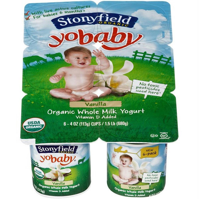 Stonyfield: Organic Yobaby Vanilla Yogurt 6 Pack (4 Oz Each), 24 Oz