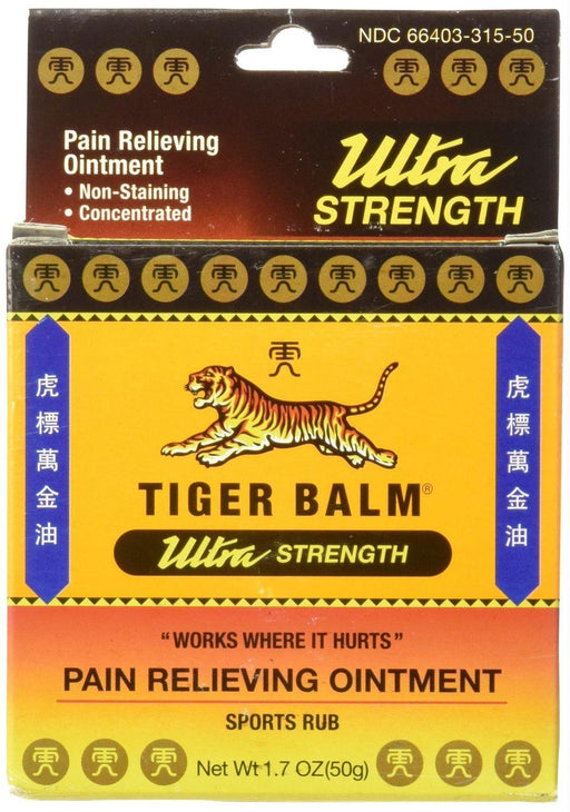 Tiger Balm: Sports Rub Pain Relieving Ointment Ultra Strength Non-staining, 1.7 Oz