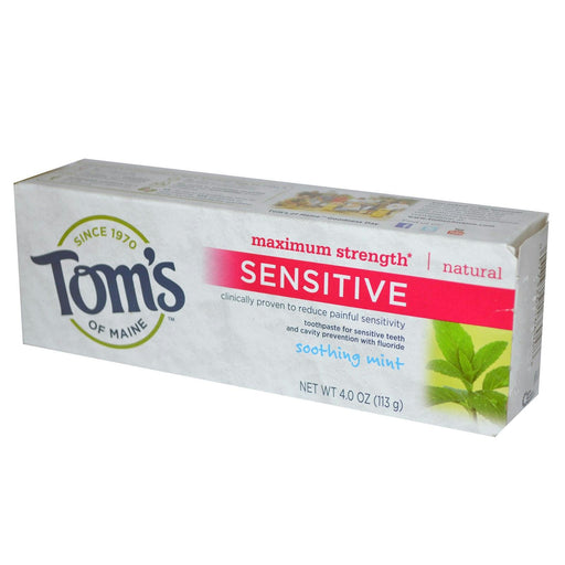 Toms Of Maine: Sensitive Toothpaste Maximum Strength Soothing Mint, 4 Oz