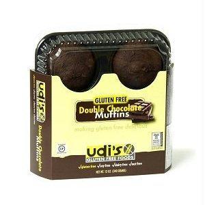 Udis: Gluten-free Double Chocolate Muffins 4 Count, 12 Oz