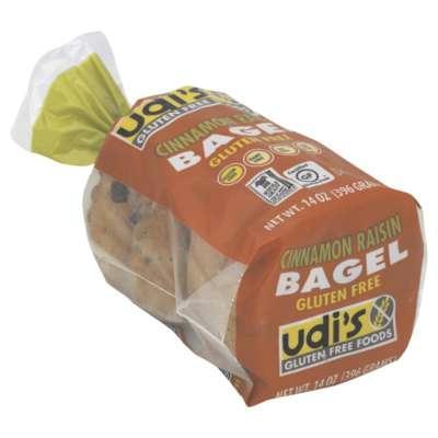 Udis: Gluten-free Cinnamon Raisin Bagels, 13.9 Oz