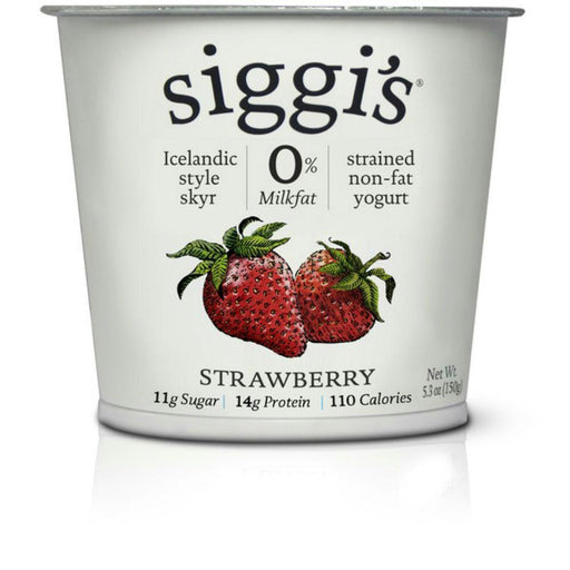 Siggis: Yogurt Strained Non-fat Icelandic Style Skyr Strawberry, 5.3 Oz