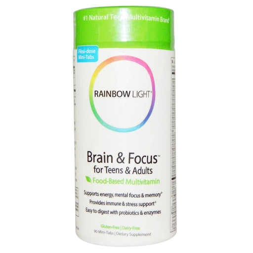 Rainbow Light: Brain & Focus For Teens & Adults Food-based Multivitamin, 90 Mini-tabs