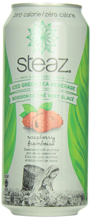 Steaz: Zero Calorie Iced Green Tea Raspberry, 16 Oz