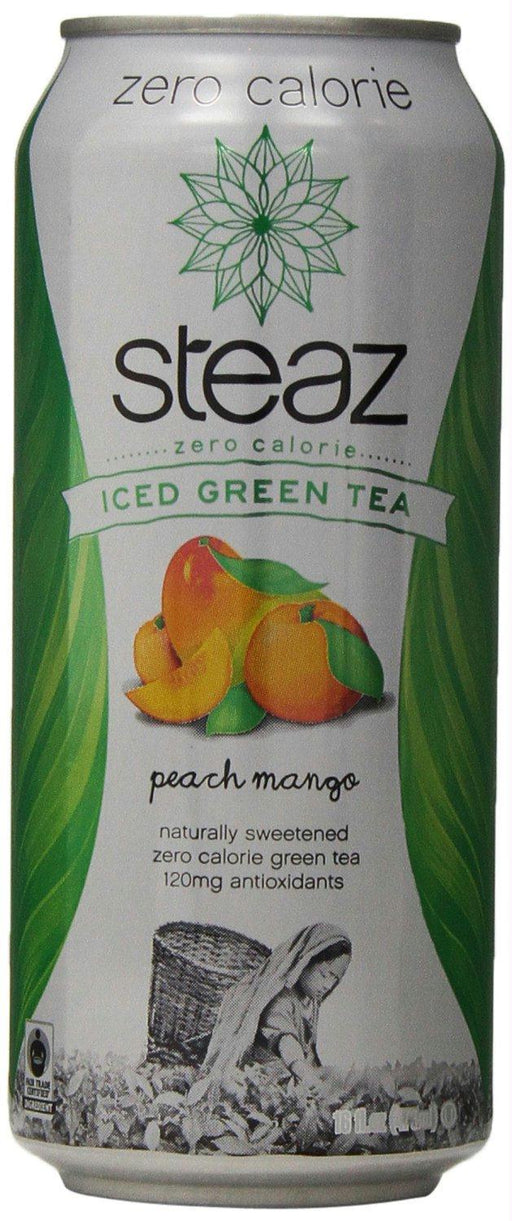 Steaz: Zero Calorie Iced Green Tea Peach Mango, 16 Oz