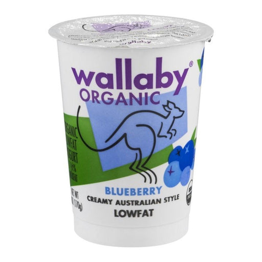 Wallaby: Organic Blueberry Blended Lowfat Yogurt, 6 Oz