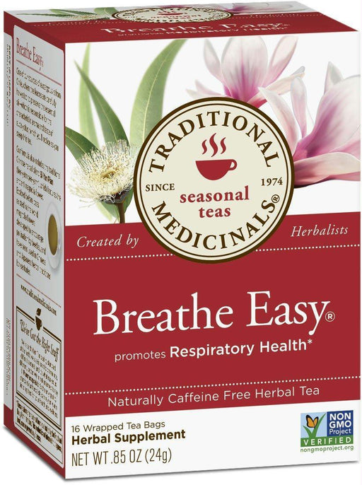 Traditional Medicinals: Breathe Easy Caffeine Free Herbal Tea 16 Tea Bags, 0.85 Oz