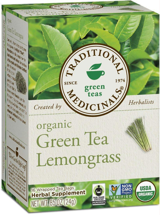 Traditional Medicinals: Organic Green Tea Lemongrass 16 Tea Bags, 0.85 Oz