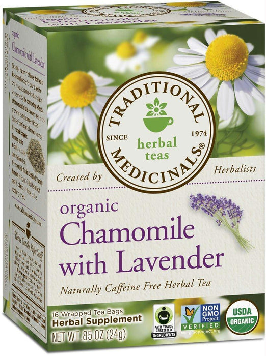 Traditional Medicinals: Organic Chamomile With Lavender Herbal Tea 16 Tea Bags, 0.85 Oz