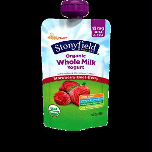 Stonyfield: Organic Whole Milk Pouches Strawberry Beet Berry, 3.7 Oz