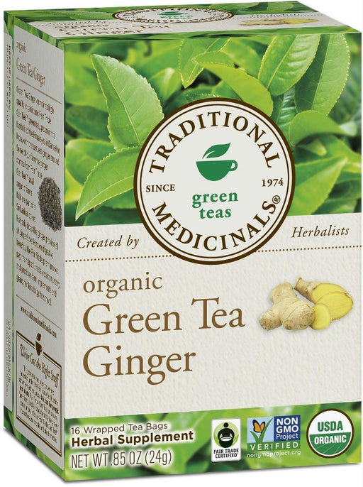 Traditional Medicinals: Organic Green Tea Ginger 16 Tea Bags, 0.85 Oz