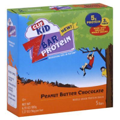 Clif Kid: Zbar Protein Peanut Butter Chocolate 5 Snack Bars, 6.35 Oz