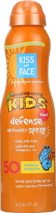 Kiss My Face: Kids Defense Air Powered Sunscreen Spray Spf 50, 6 Oz