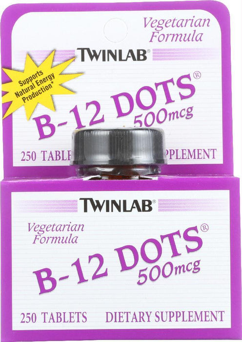 Twinlab: B-12 Sublingual Dots 500 Mcg, 250 Tablets