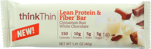 Thinkthin: Lean Protein And Fiber Bar Cinnamon Bun White Chocolate, 1.41 Oz