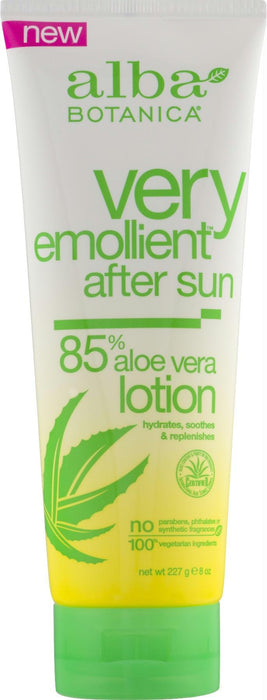 Alba Botanica: Very Emollient After Sun Lotion 85% Aloe Vera, 8 Oz